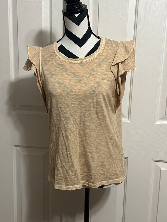 Veronica Beard Tops - Veronica Beard Light Beige Flutter Sleeve Tee